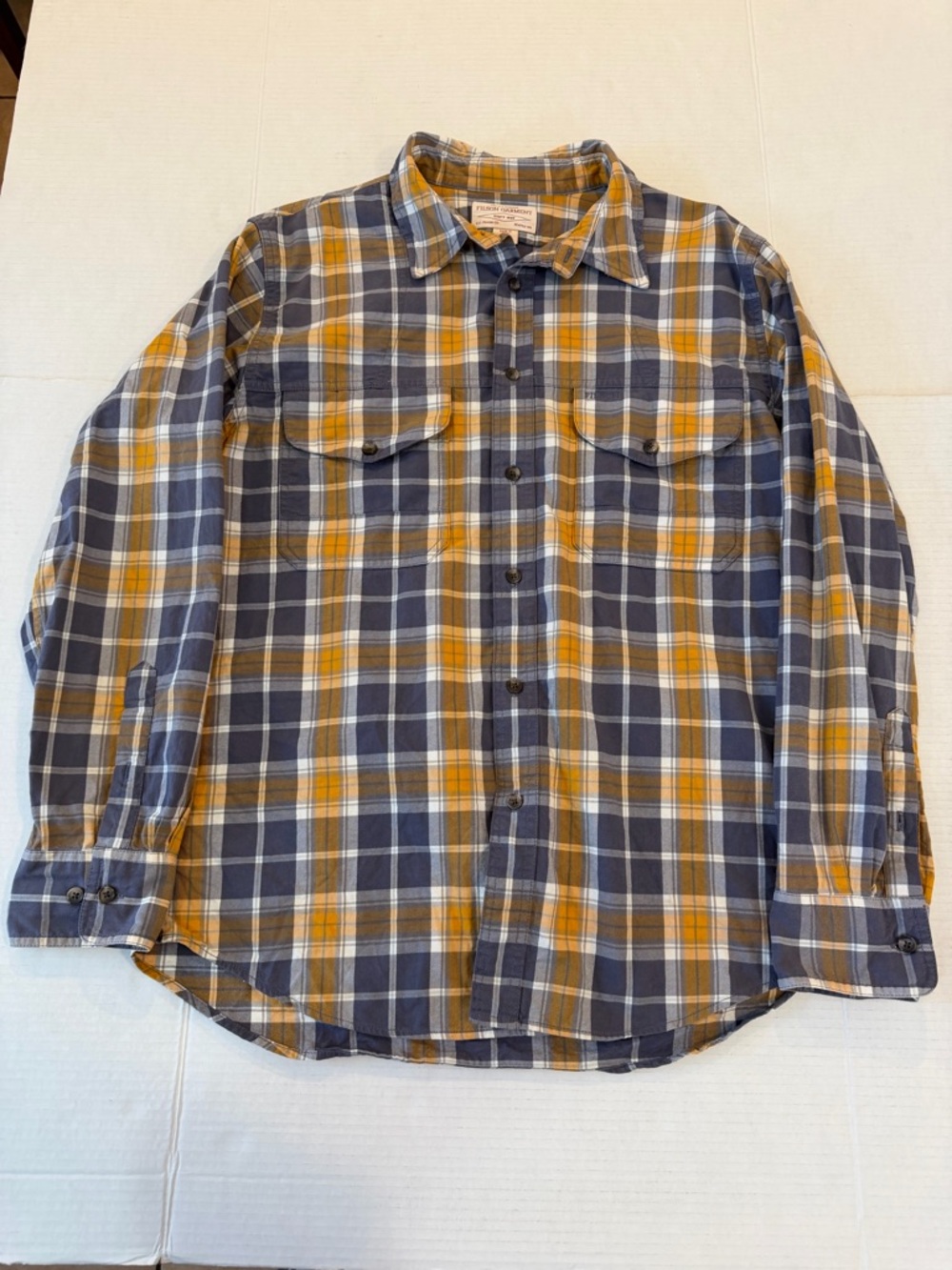 Filson Yellow & Blue Plaid Button-Down Shirt